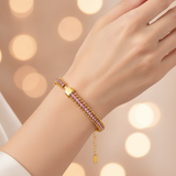 NXGOLD Designer Pink Cubic Zirconia Bracelet for Girls & Women