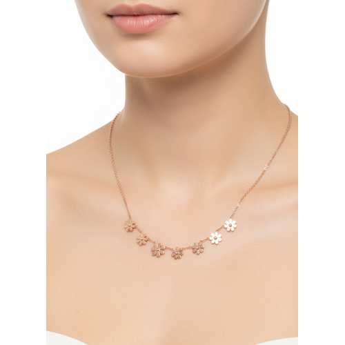 Elegant Rose Gold Floral pendant Necklace