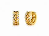 NXGOLD Luxe Crystal Cluster Gold-Toned Huggie Hoop Earrings for Women