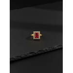 NXGOLD Ruby Royale Halo Ring