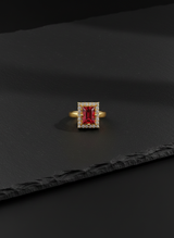 NXGOLD Ruby Royale Halo Ring