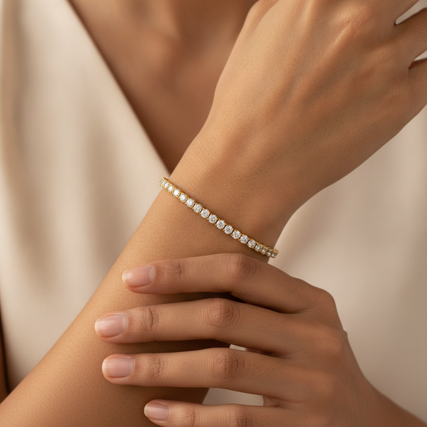 Designer Round Solitaire Tennis Bracelet for Women