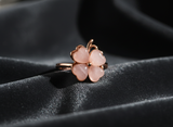 Rose Gold Clover Flower Ring for Women