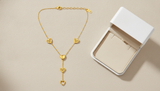Golden Love Heart Lariat Necklace for Women