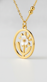 Golden Daisy Flower Layered Necklace for Women