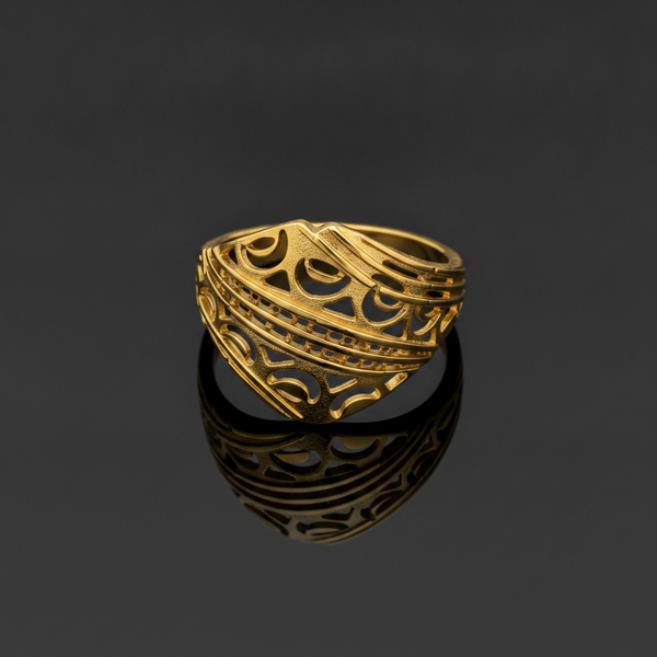 Traditional Filigree Gold Ring for Women