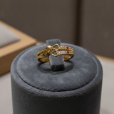 Stylish Bow Design Ring with CZ Stones for Women