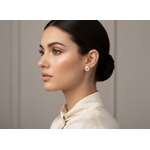 Luxury Heart Cut Diamond Stud Earrings for Women & Girls