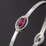 925 Silver Ruby & Cubic Zirconia Bangles for Women
