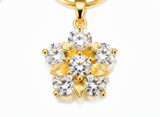 Dainty Floral Cubic Zirconia Pendant Necklace for Women