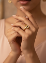 Floral Heart CZ Adjustable Ring for Women
