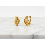 NXGOLD Leaf Design Gold-Toned Hoop Earrings for Women