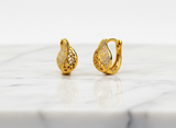 NXGOLD Leaf Design Gold-Toned Hoop Earrings for Women