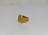 NXGOLD Om Divine Square Signet Gold Ring for Men
