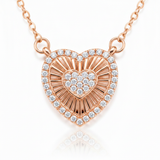 Romantic Rose Gold Heart Necklace for Women
