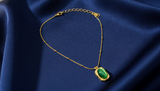 Luxe Green Stone Gold Pendant Necklace for Women