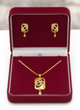Radiant Square CZ Pendant Necklace Set