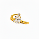 Elegant Oval Cut Crystal Solitaire Ring for Women