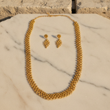 NXGOLD Premium Gold Beaded Choker Necklace Set with Matching Earrings