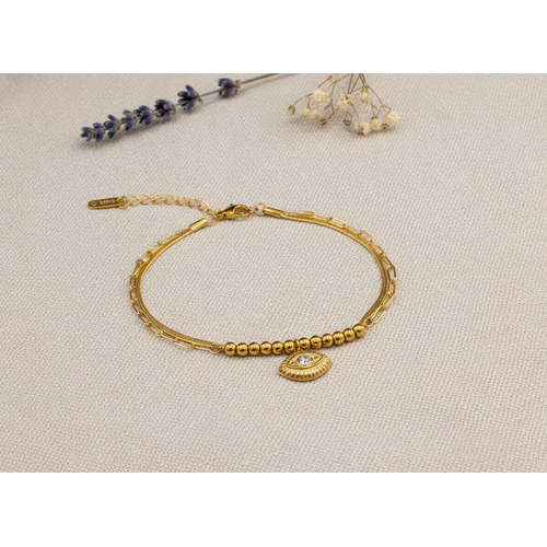 NXGOLD Trendy Double Layer Evil Eye Bracelet