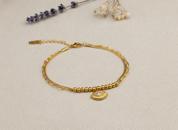NXGOLD Trendy Double Layer Evil Eye Bracelet