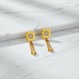 NXGOLD Regal Chain Tassel Crystal Earrings