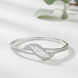 Royal Swirl CZ Stainless Silver Designer Bracelet For Women & Girls