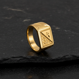 Royal Geometric Heritage Gold Statement Ring for Men