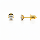 NXGOLD Solitaire Crystal Gold-Toned Stud Earrings for Women