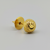 NXGOLD Textured Gold-Toned Designer Stud Earrings for Women