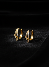 Twisted Crystal Gold-Toned Hoop Earrings for Women
