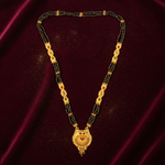 Ethnic Mangalsutra with Intricate Floral Temple Pendant