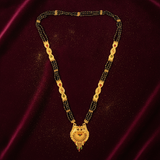 Ethnic Mangalsutra with Intricate Floral Temple Pendant