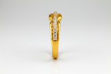 NXGOLD Crystal Infinity Twist Gold Ring for Women
