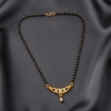 Traditional Black Bead Mangalsutra with Designer CZ Pendant