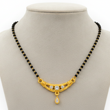 Traditional Black Bead Mangalsutra with Designer CZ Pendant