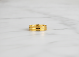 NXGOLD Elegant Plain Band Ring with Triple Line Design