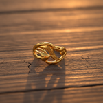 NXGOLD Elegant Leaf Design Adjustable Ring for Women