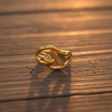 NXGOLD Elegant Leaf Design Adjustable Ring for Women