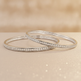 925 Silver Diamond-Look CZ Bangles for Women