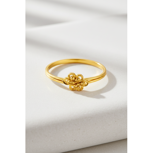 NXGOLD Delicate Floral Charm Gold Ring