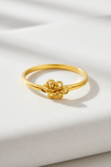 NXGOLD Delicate Floral Charm Gold Ring