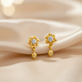 NXGOLD Twinkle Bloom Crystal Drop Earrings