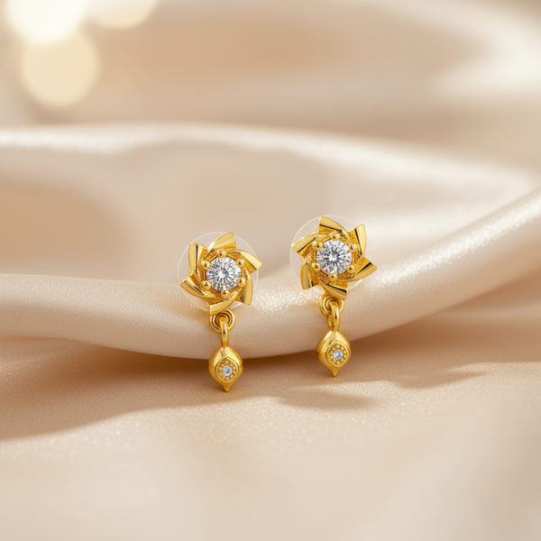 NXGOLD Twinkle Bloom Crystal Drop Earrings