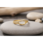 NXGOLD Elegant Infinity Curve Diamond Accent Gold Ring for Women