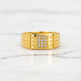 Premium Square Cluster Crystal Band Ring for Men