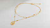 Golden Daisy Flower Layered Necklace for Women