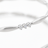 925 Silver Elegant Twisted Bangles with Cubic Zirconia