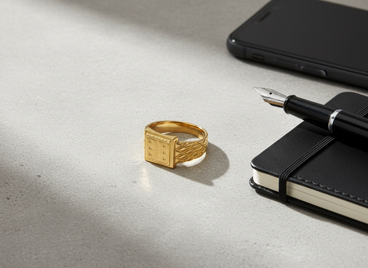 NXGOLD Heritage Square Signet Ring