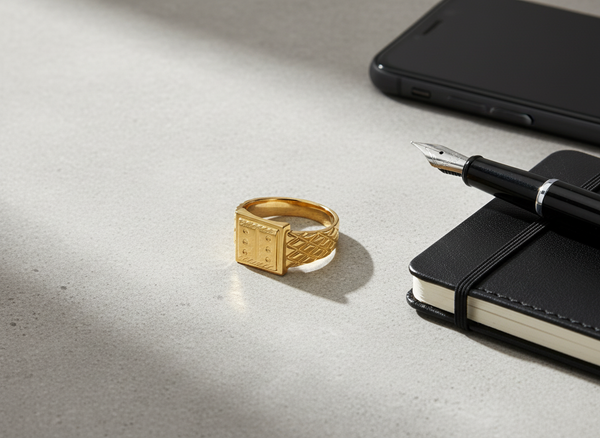 NXGOLD Heritage Square Signet Ring